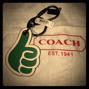Coach Thumbs Up Keychain/Bag Charm NWT